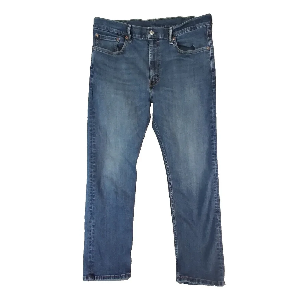 Levi's 502 jeans men's 38 x 30 slim straight blue stretch denim pants